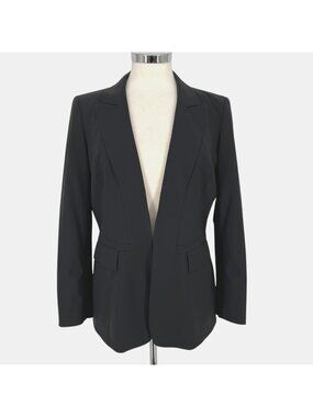 Lafayette 148 New York Womens Wool Tailored Blazer Black Size 8